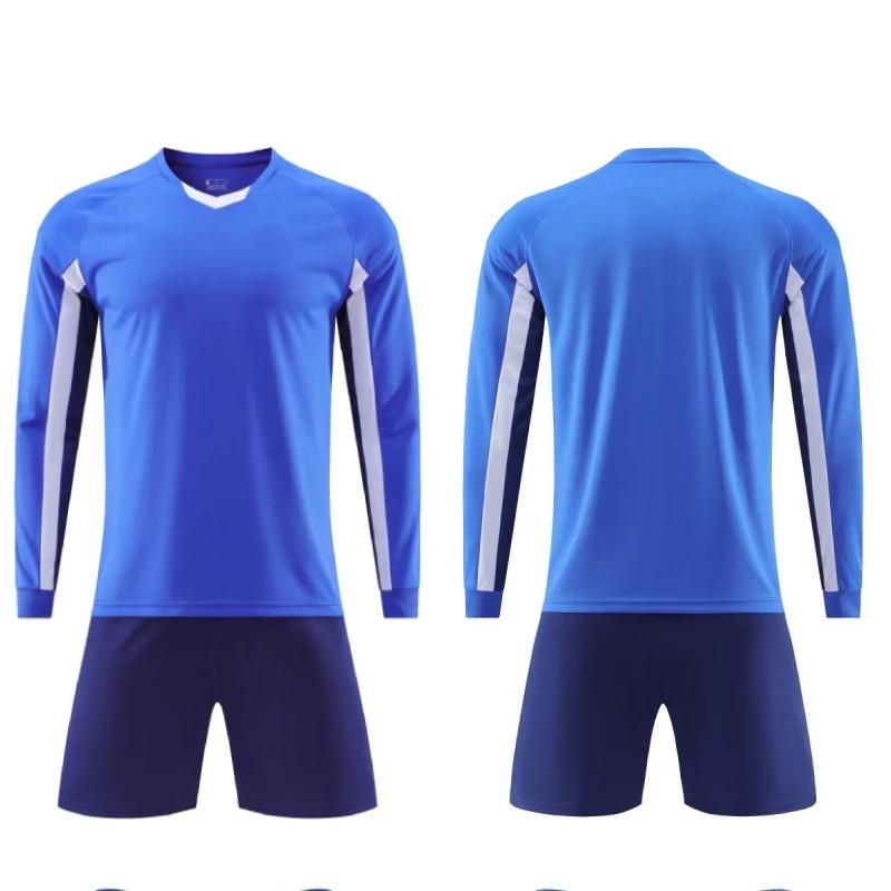 Men Kid Long Sleeve Football Jersey Set New Season Team Soccer Training Match Sports Uniform Suit for Children