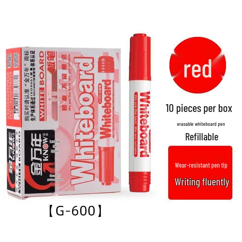 Jin Wannian G-600 Blue Refillable Whiteboard Marker, Erasable Water-Based Large Tip for Office Use