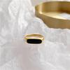 Glossy Shell Titanium Steel Index Finger Ring - Women's Trendy Korean Style with Retro Personality and Mother-of-pearl Design.