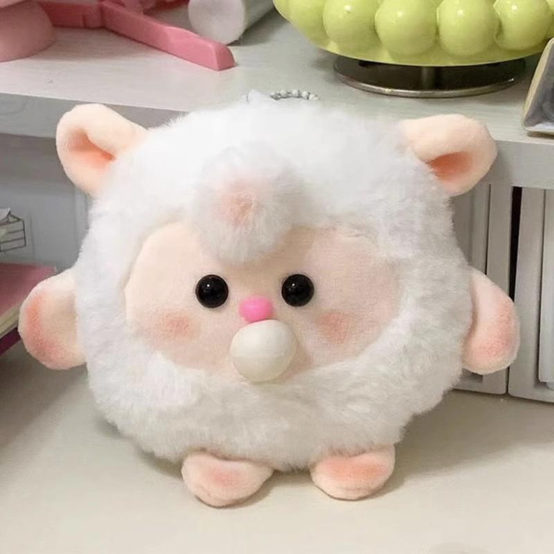 Sheep Bubble Doll Pinch Decompress Pendant Kawaii Cartoon Squeak Diy Creativity Key Chain Accessories Material Kit