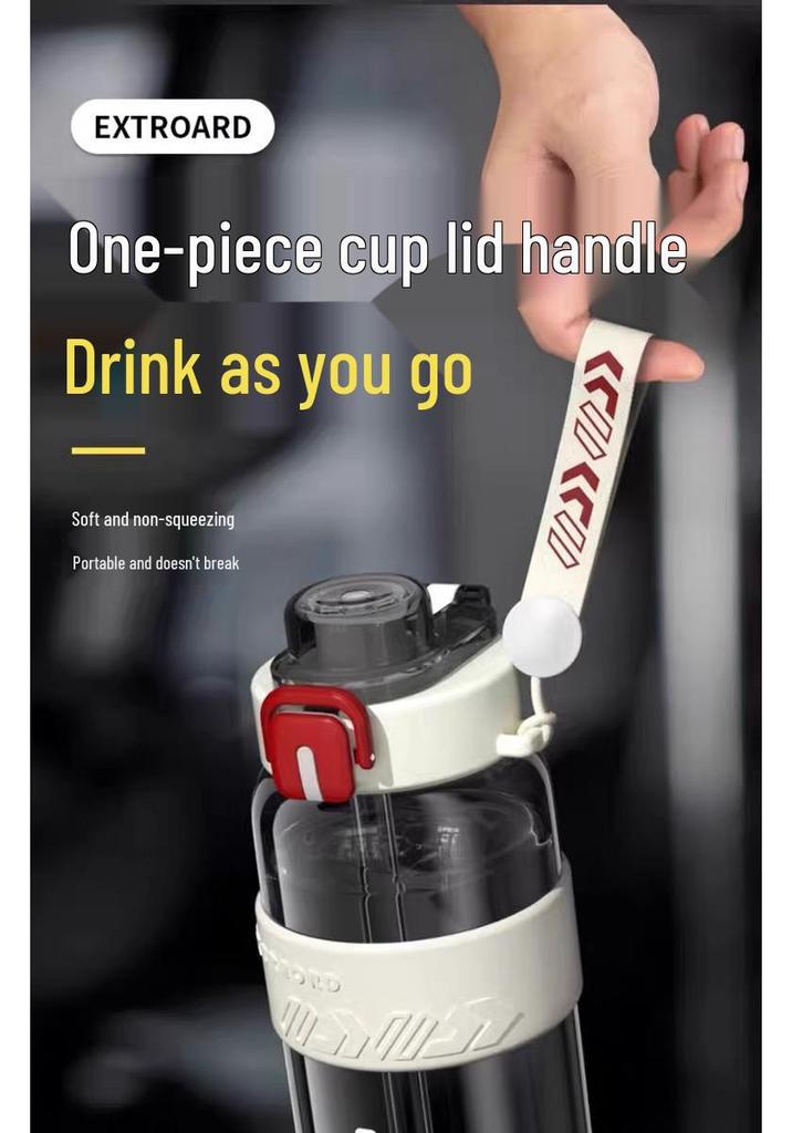 Large Capacity Sport Water Bottle: Portable, High Temp Resistant, Drop-proof, with Straw, Double Drinking Design