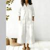 Fashionable Women's Spring And Fashion Sexy Single Breasted Shirt Loose Jumpsuit