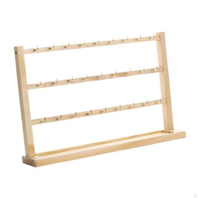 Earring Display Stand Exhibition Holder Craft Accessories Wooden Base Pendant Organizer Necklace