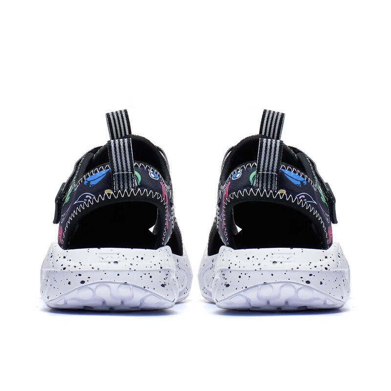 Li-Ning Cloud Shock Absorbing Wear-Resistant Lightweight Non-Slip Childrens Sandals Kids Sandals Black YKKT002-3