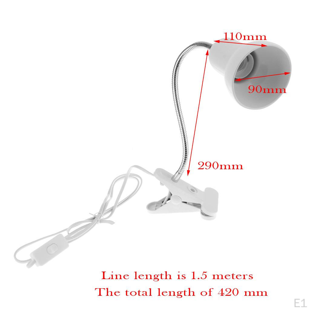 Flexible Reptile Lamp Holder E27 Light Bulb Table EU Plug Blk