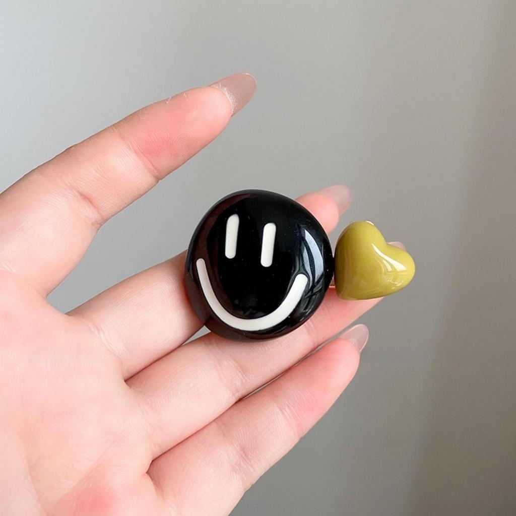 Candy Color Sweet Smiley Hairpin Side Clip Headdress Cute Contrasting Color Duck Bill Clip Ins Hairpin