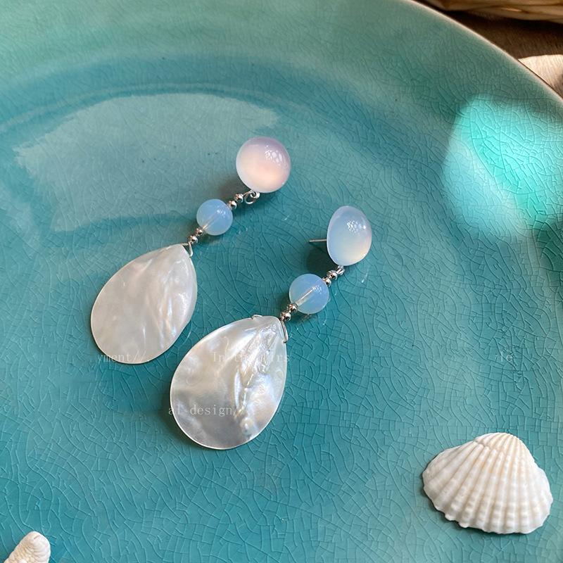 

Серьги-капли с бахромой, простые серьги для корейского морского отдыха, изысканный темперамент, модные универсальные серьги