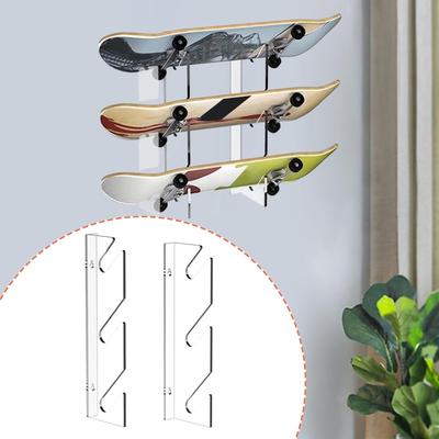Skateboard Wall Mount Storage Hanger 3 Tiers,Horizontal Acrylic Clear Holder