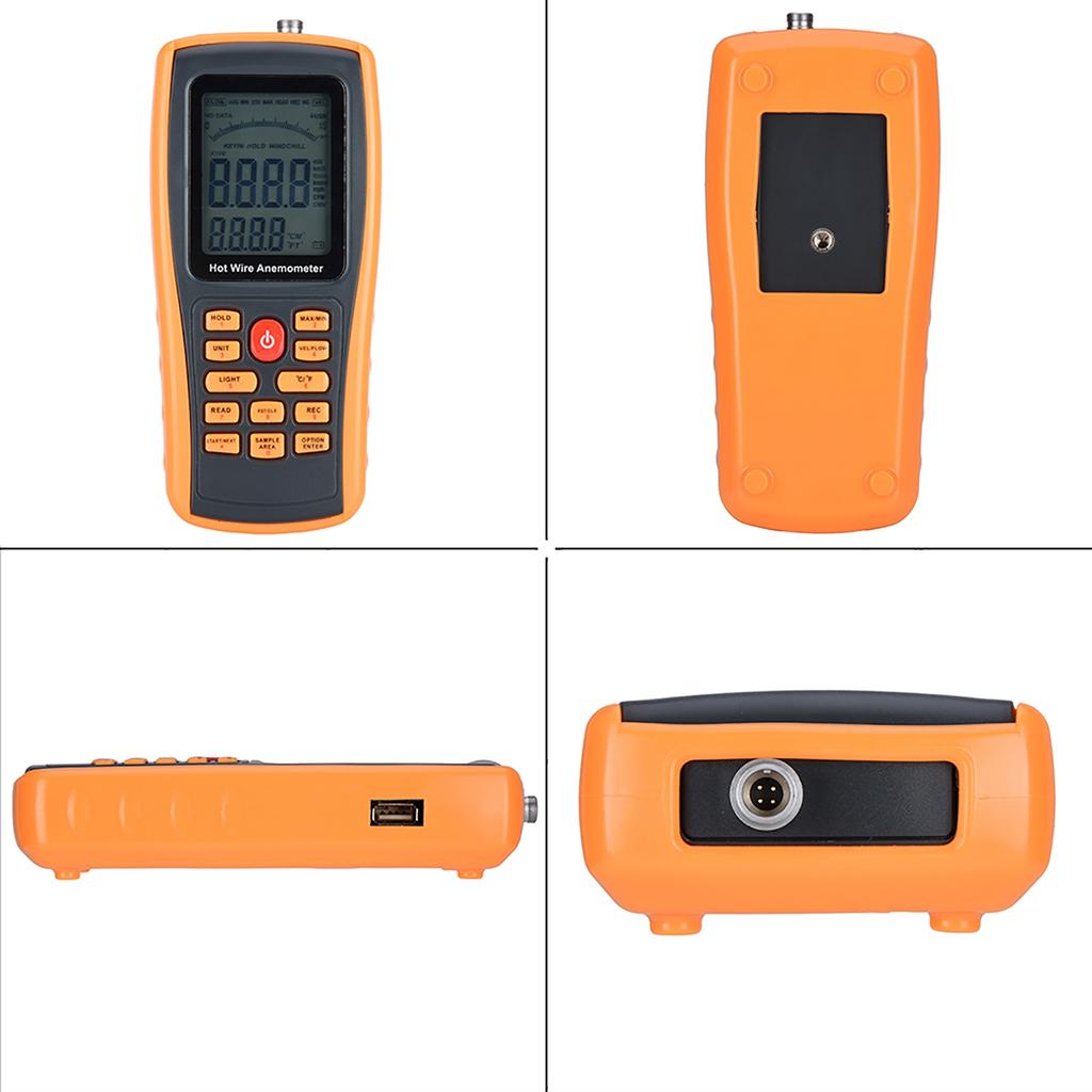 GM8903 Portable Digital Hot Wire Wind Speed Temperature Gauge Anemometer