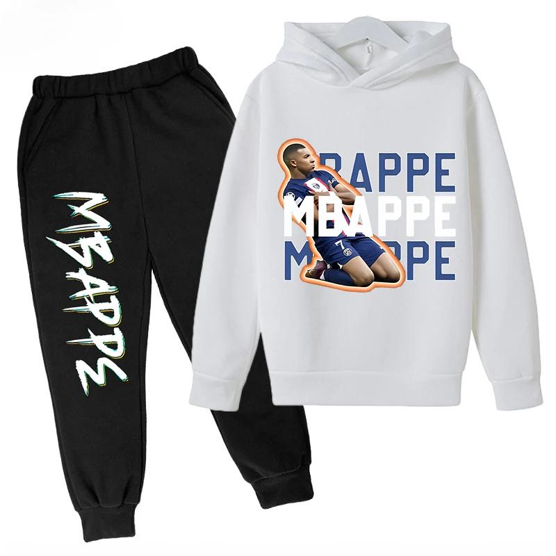 

Spring and Autumn Mbappe Printed Children s Hoodie Set Sweatshirt Pants Sportswear 2-piece Set for Boys and Girls Kids Clothes 120