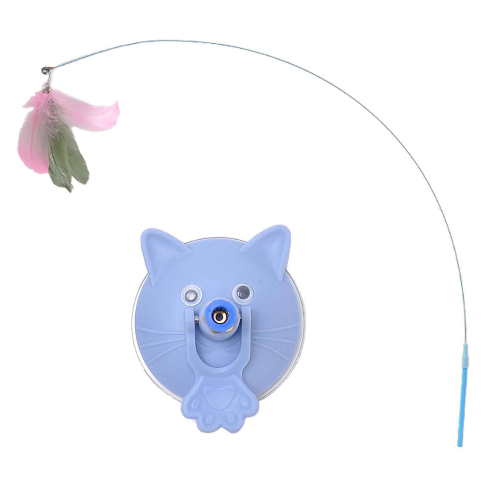 

Интерактивная игрушка-палка для дразнения кошек на присоске для тренировок в помещении, игрушка-удочка для охоты на кошек, дразнящая игрушка для кошек синий