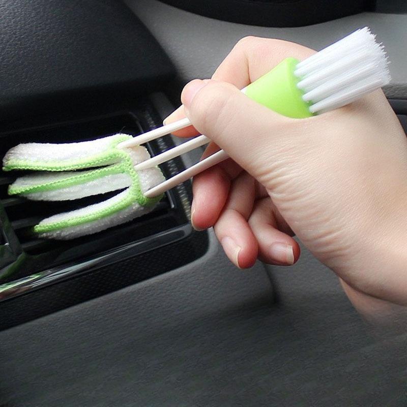 Double-headed Air Outlet Cleaning Brush, Car Air Conditioning Dust Removal Brush, Soft Bristle Brush for Blinds, Interior Cleaning