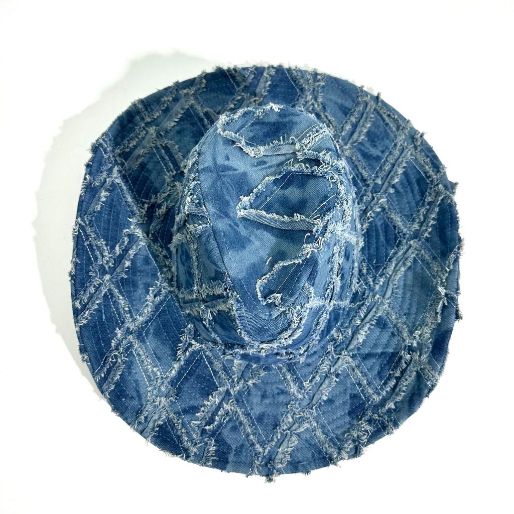 Retro Denim Washed Western Denim Hat New Jazz Hat Men's and Women's High-end Top Hat