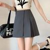 Autumn 2025 Women's Gray Irregular A-Line Mini Skirt - High-Waisted, Slimming, Hip-Hugging