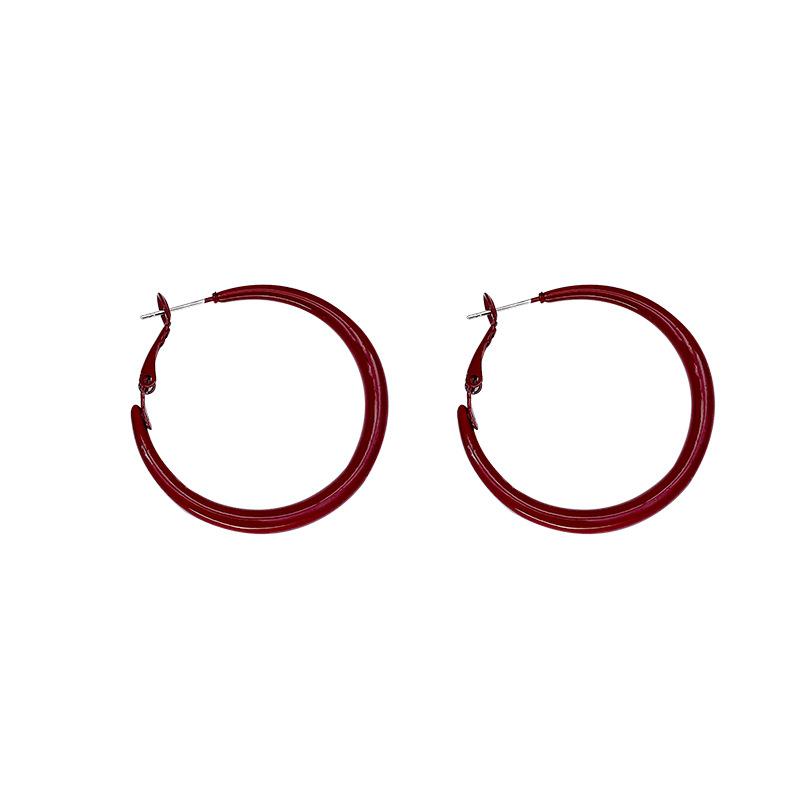 Ankola Red Pigment Ring Earrings Femininity Internet Celebrity Earrings European and American Exaggerated Personality Ears