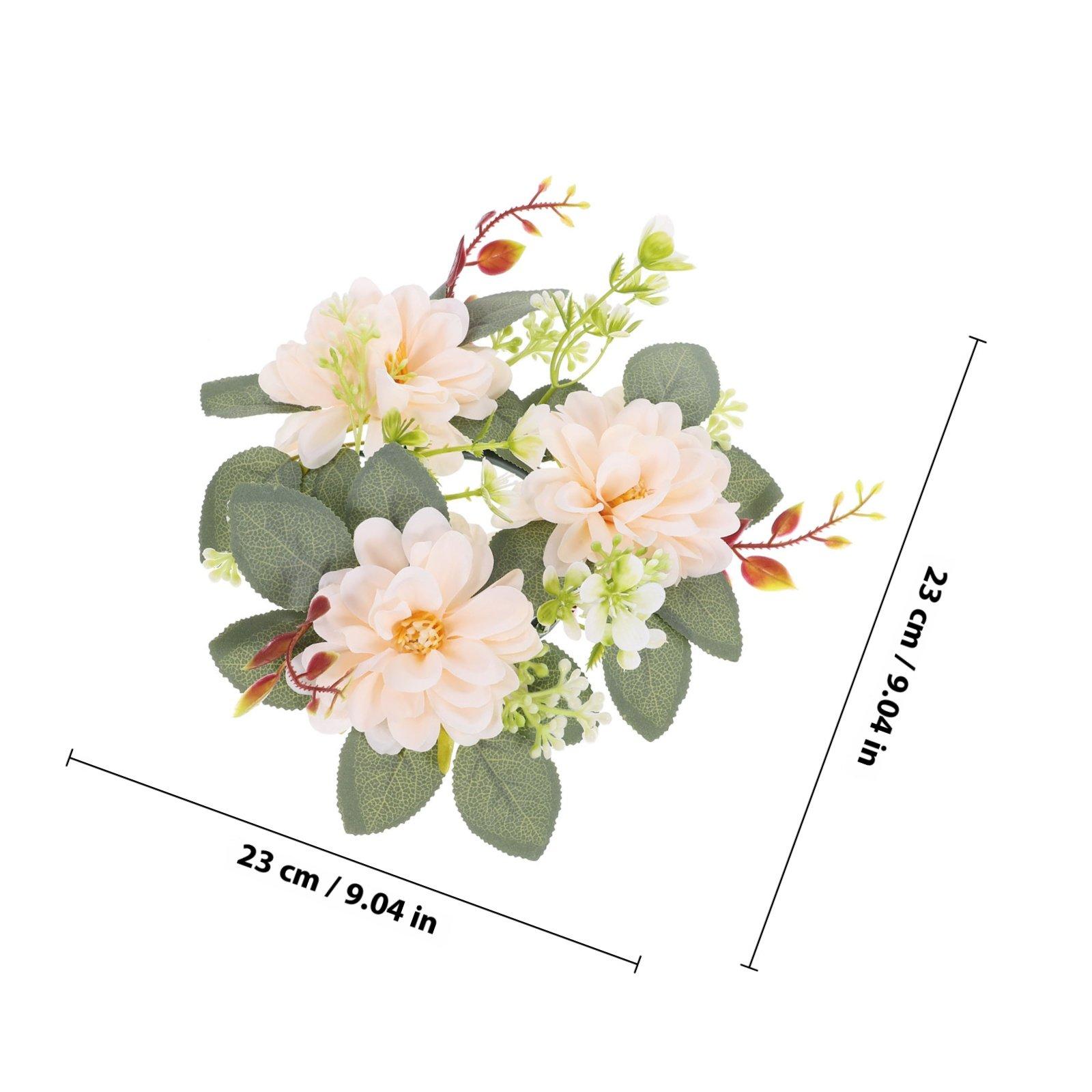 

Wreath for Pillar Candles Artificial Floral Ring Wedding Supplies Valentine s Day Home Decor Table Centerpiece Spring