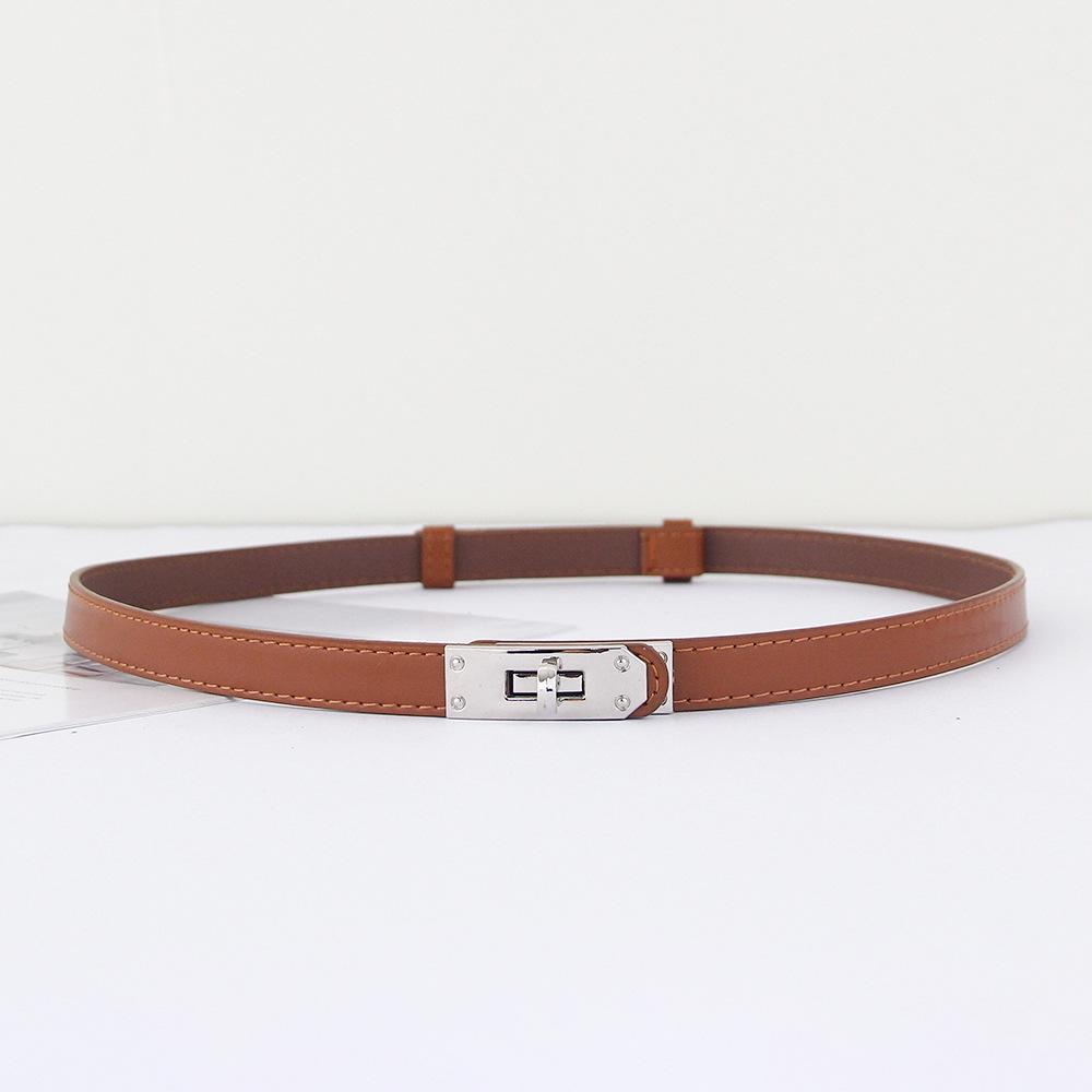 Women's Adjustable Thin Leather Belt - Versatile Korean Style Waist-Cinch for Dresses & Coats