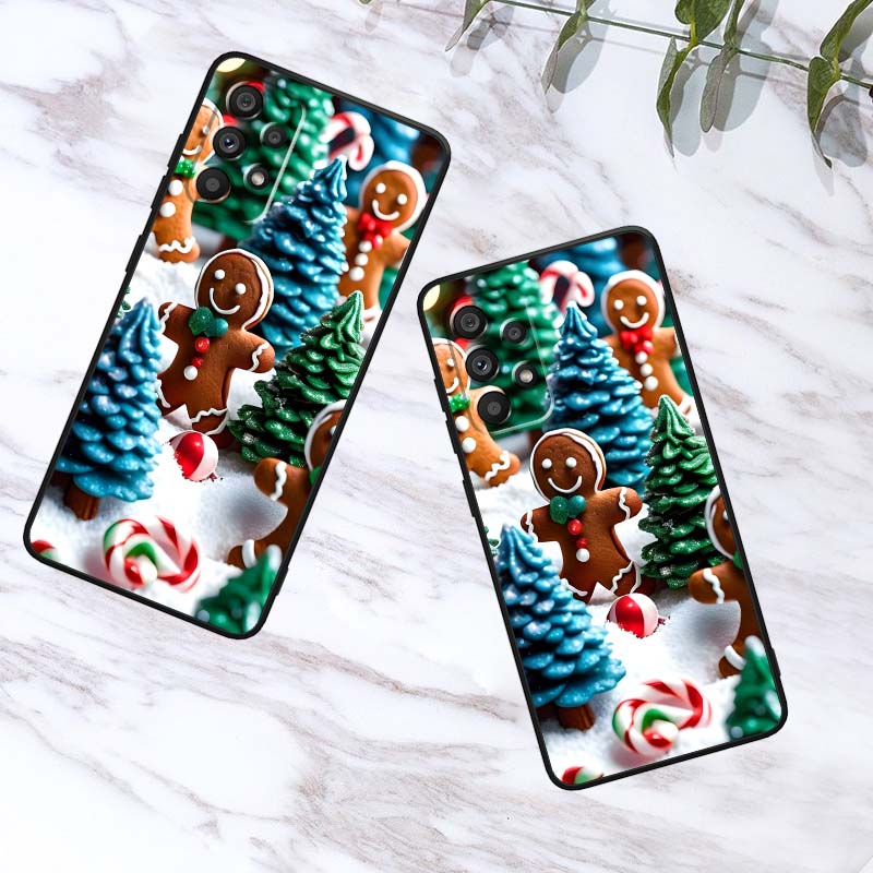Christmas Gift Box Design Phone Case For Samsung A41 A35 A34 A33 A32 A25 A24 A23 A21s A06 A05 A04 A03 Note 10 20 Ultra 5G Black