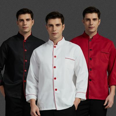 Unisex Jednořadá kuchařská uniforma Jednořadý stojáček s dlouhým rukávem/krátký rukáv Kuchařská bunda Overaly Pekárna Uniforma