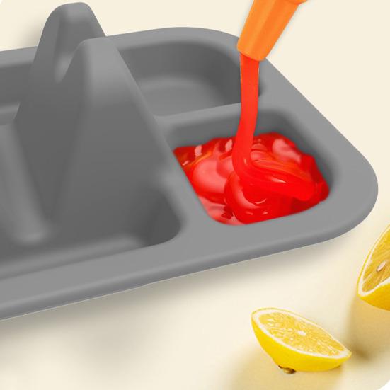 Silicone Taco Holder with 3 Dividers Reusable Tortilla Rack Non-Slip Food Dish Heat Cold Resistant Burrito Holder