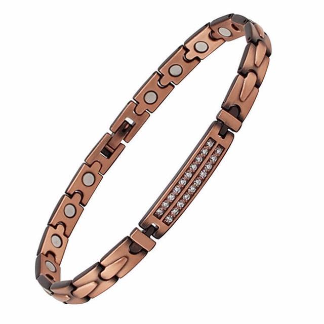 22CMTrendy Pure Copper Magnetic Pain Relief Bracelet for Men Therapy Magnets Bangle Link Chain Women Health Care Jewelry Wholesale
