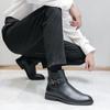 Designer  Vintage England Men Brown Short Tube Chelsea Boots Pointe Toe Leather Business High Quality Ankle Boots Winter Spring
