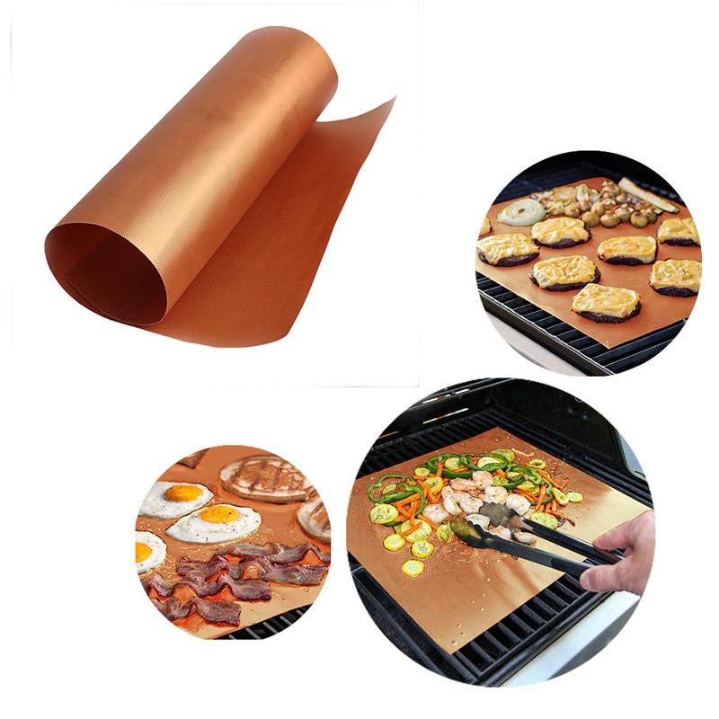 40x33cm Kitchen Copper Chef Grill and Bake Mats Outdoor BBQ Toolsbuy