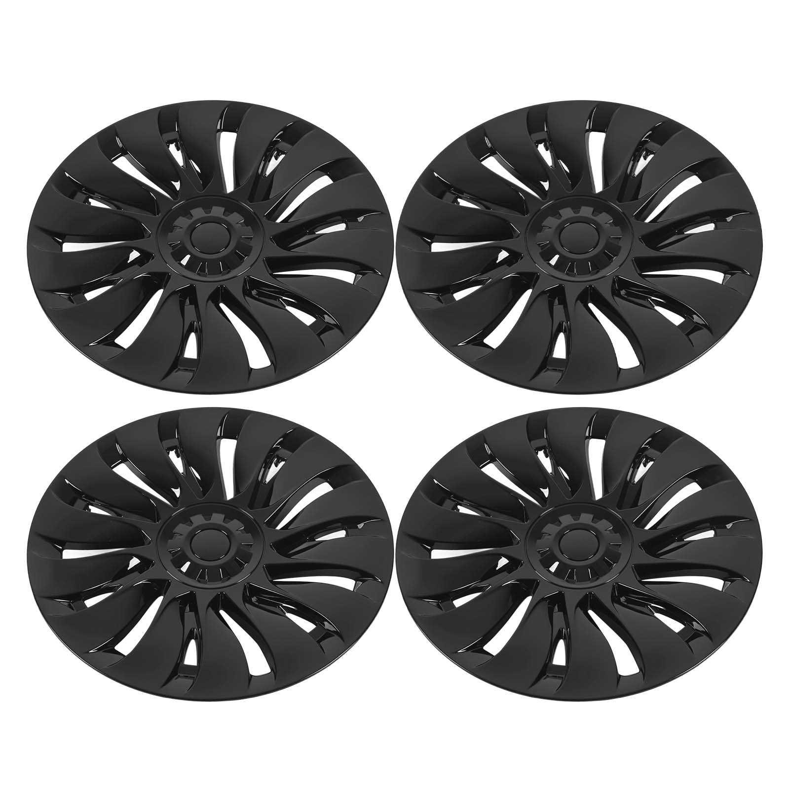 4Pcs Hub Cover Glossy Black Wheel Hub Protective Cap Replacement For Tesla Model Y 2020 to 2023 19 Inches Hub