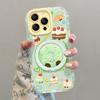 Cute Dessert Themed Jelly Phone Case With 360 Stand For Iphone