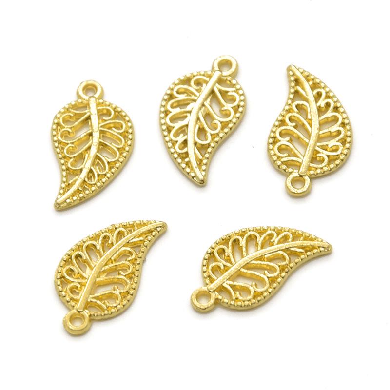  Pendentif feuille coloré en alliage fait main pour la fabrication de bijoux