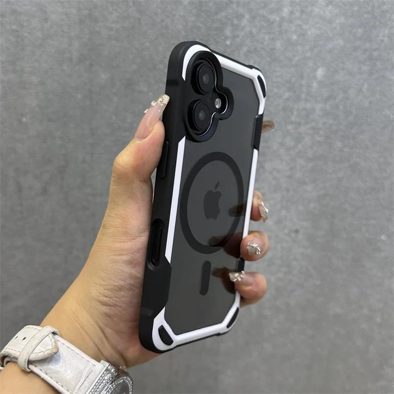 Hit Color Magnetic For Magesafe Wireless Charge Case For iPhone 17 Pro 16 13 14 12 15Pro Max Transparent Shockproof Bumper Cover
