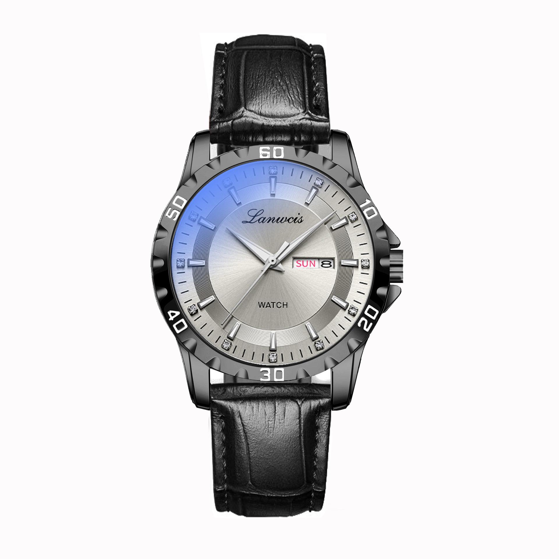 Men s Waterproof Luminous Quartz Watch with Sporty Steel Band and Calendar