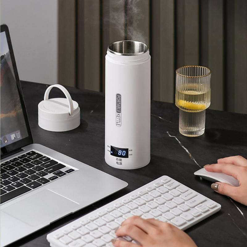 Portable Electric Kettles 500ML Tea Kettle Mini Travel Boil Water Stewable Keep