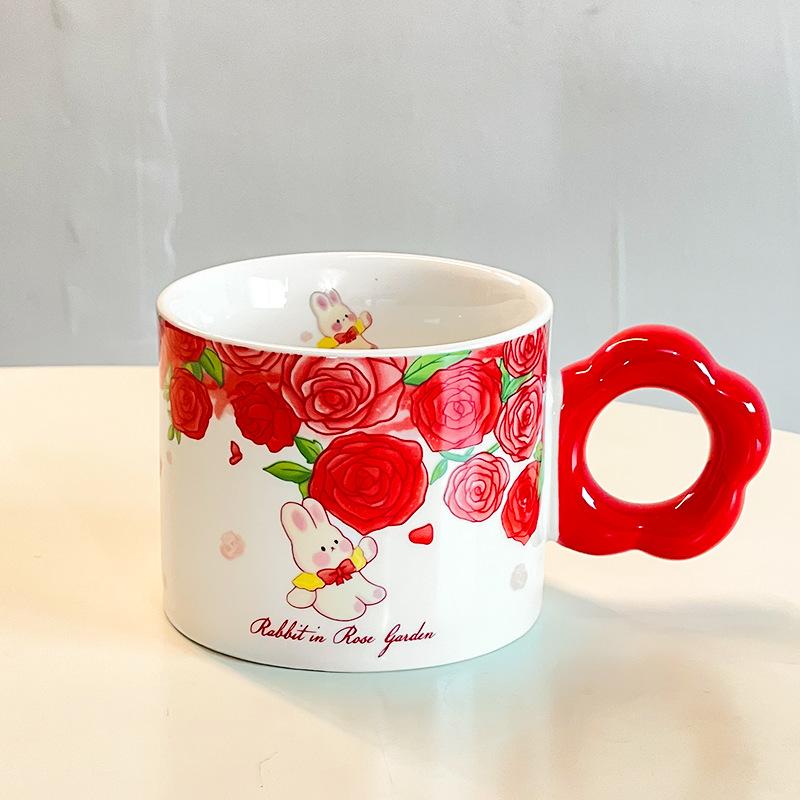 Creative Ceramic Cup High Value Home Cute Couple Coffee Cup Saucer Gift Souvenir