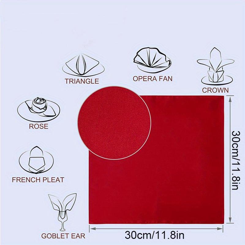 3PCS Satin Napkin Cup, Hotel Wedding Fabric with High-density Lock Edge Solid Color Napkins