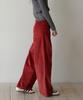 GREENBUTTER Corduroy Wide Pants (Brick Red)