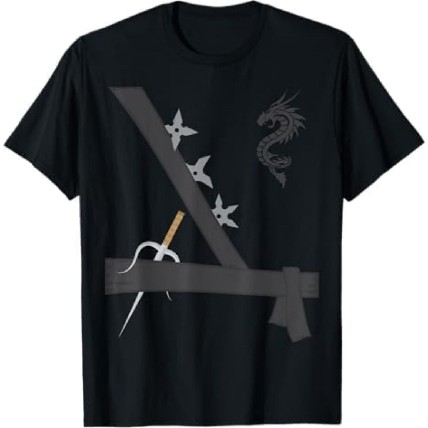 Boys Ninja Costume Easy Last Minute Halloween T-Shirt Khan Mens Womens Tank Top Sweatshirt Hoodie 482 Black S