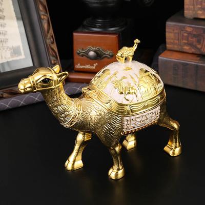 Caja de joyería de camello dorado adorno para la entrada de la sala de estar del hogar almacenamiento de anillos pendientes de botón caja de almacenamiento de joyas solapa a prueba de polvo