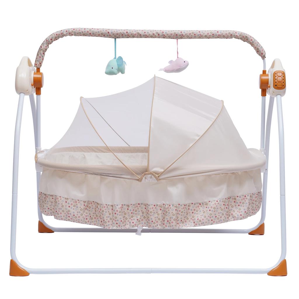 Electric Baby Cradle, Baby Bed, Folding and Soothing, Automatic Swinging, Newborn Bed