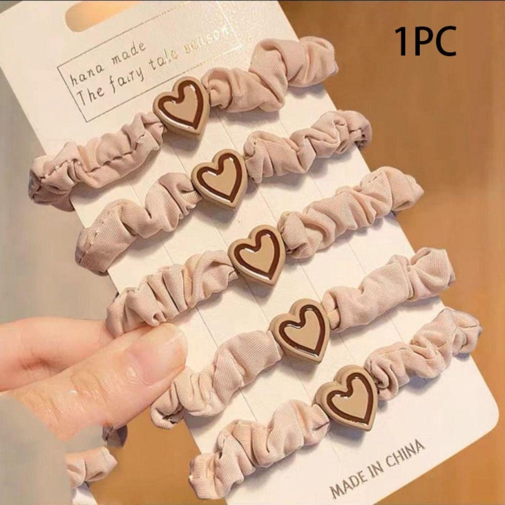 

High Elasticity High Elastic Hair Rope Heart Shape Hair Accessories New Hair Band