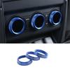 Fit For Defender 110 - Blue Aluminum Rear AC Knob Ring Cover Trim 3pcs