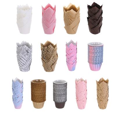 Supplies Pastry Tools Bakeware Cupcake Liners Greaseproof Paper Cake Muffin Cups Tulip Baking Cup