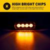 4PCs 4LED Amber Oval Side Marker Lights Clearance Indicator Lamps Universal