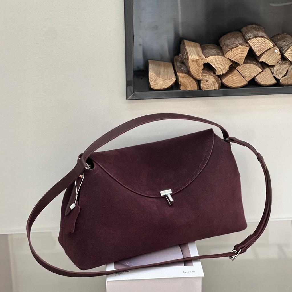 Mendy Suede Women's Bag Commuter Tote Bag Faux Suede Large Capacity Leather Sensation Simple Hand-Held Underarm Bag Vintage