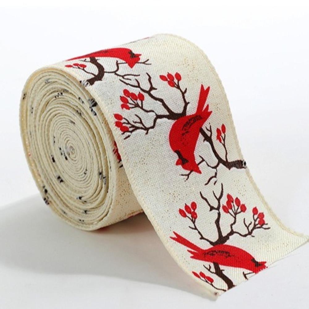 DIY Christmas Ribbon Xmas Gift Burlap Ribbon New Fabric Swirl Ribbon