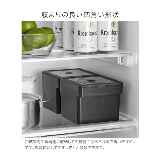 Yamazaki Jitsugyo Microwave/Dishwasher Safe Storage Container with Colander [Set of 2] Freezer Heat Resistant Tower Black 1778 x 2