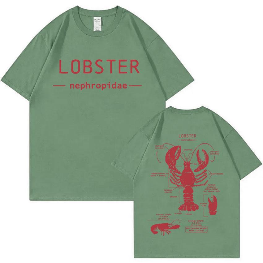

Funny Lobster Anatomy Graphic T-shirt Unisex Women Casual Oversized Short Sleeve T Shirts Unisex s Vintage Cotton T-shirts Streetwear 4XL