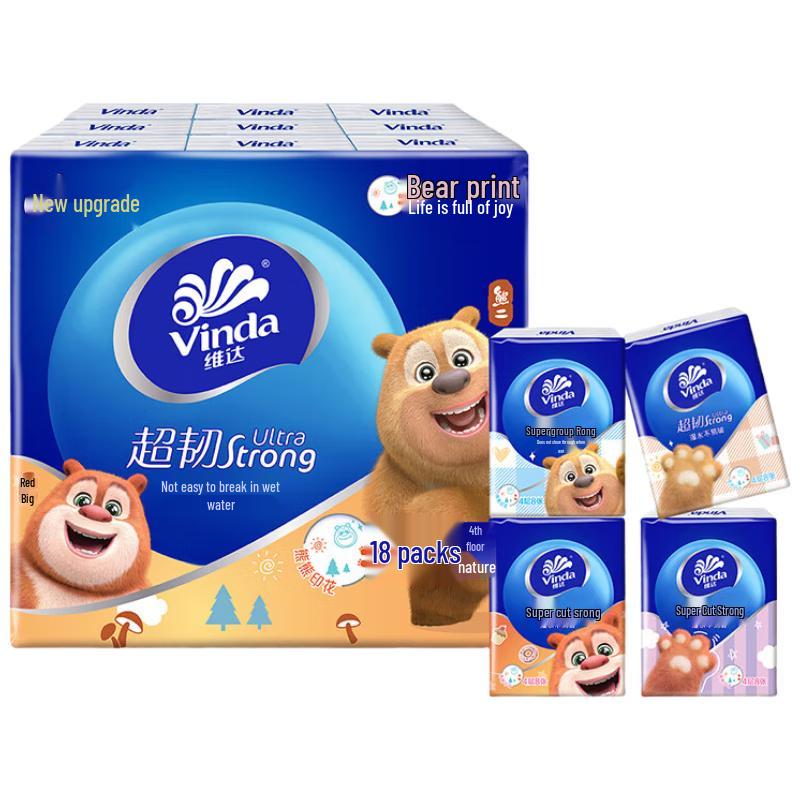 Vinda Boonie Bears Ultra-Tough Pocket Tissues
