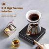 High Precision Electronic Scale 0.1g Accuracy 3kg Capacity Rechargeable Timer USB LED Screen for Espresso Coffee
