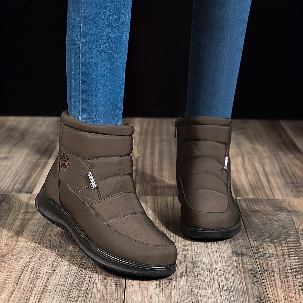 

Водонепроницаемые женские зимние ботинки: Уютная термоподкладка, удобная молния, плоский каблук — стильные и прочные зимние ботинки для комфорта в любую погоду 42 темно-коричневого